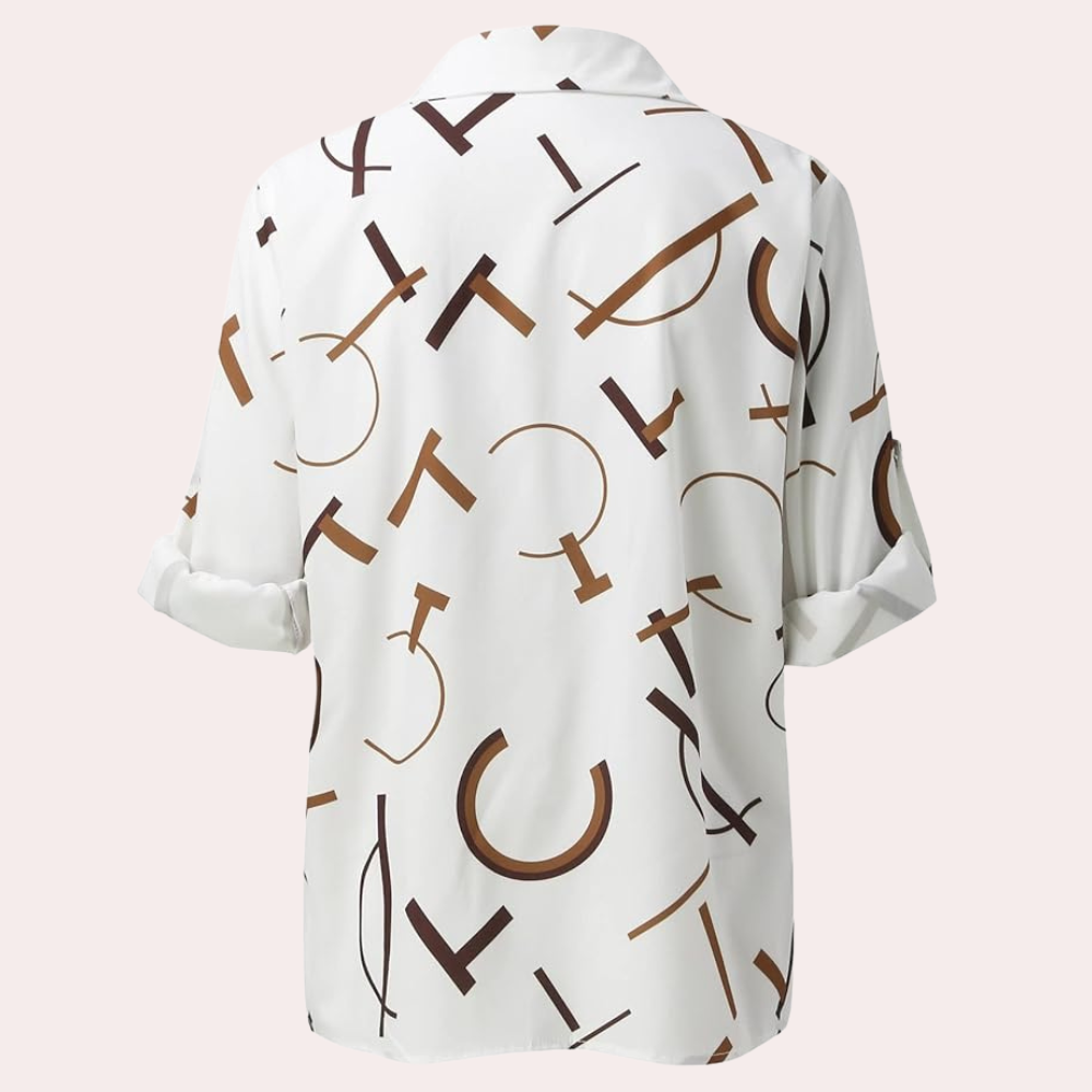 Women’s Graphic Letter Blouse for Everyday Wear – Stylish Long Sleeve Top for Casual Outfits and Streetwear Looks