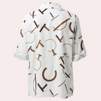 Women’s Graphic Letter Blouse for Everyday Wear – Stylish Long Sleeve Top for Casual Outfits and Streetwear Looks
