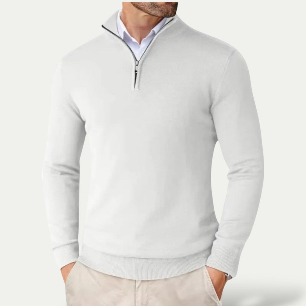 Men's Pullover with Zip and Long Sleeves for a Casual Look