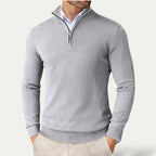 Men's Pullover with Zip and Long Sleeves for a Casual Look