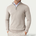 Men's Pullover with Zip and Long Sleeves for a Casual Look