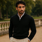 Men's Pullover with Zip and Long Sleeves for a Casual Look