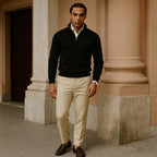 Men's Pullover with Zip and Long Sleeves for a Casual Look