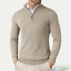 Men's Pullover with Zip and Long Sleeves for a Casual Look