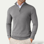 Men's Pullover with Zip and Long Sleeves for a Casual Look