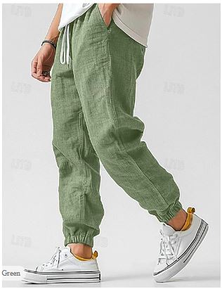 Men’s Linen-Style Cargo Pants for Casual Wear – Lightweight Utility Trousers for Summer, Travel and Everyday Outfits