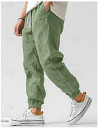 Men’s Linen-Style Cargo Pants for Casual Wear – Lightweight Utility Trousers for Summer, Travel and Everyday Outfits
