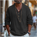 Men’s Linen-Style Casual Popover Shirt – Lightweight Summer Shirt for Holidays, Travel and Everyday Wear