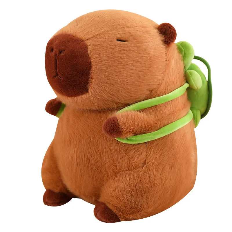 Capybara Plush Toy with Turtle Backpack – Cute Soft Stuffed Animal for Cuddling, Gifts and Bedroom Decor