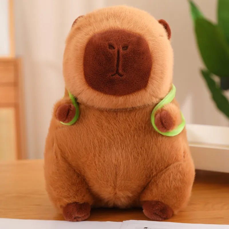 Capybara Plush Toy with Turtle Backpack – Cute Soft Stuffed Animal for Cuddling, Gifts and Bedroom Decor