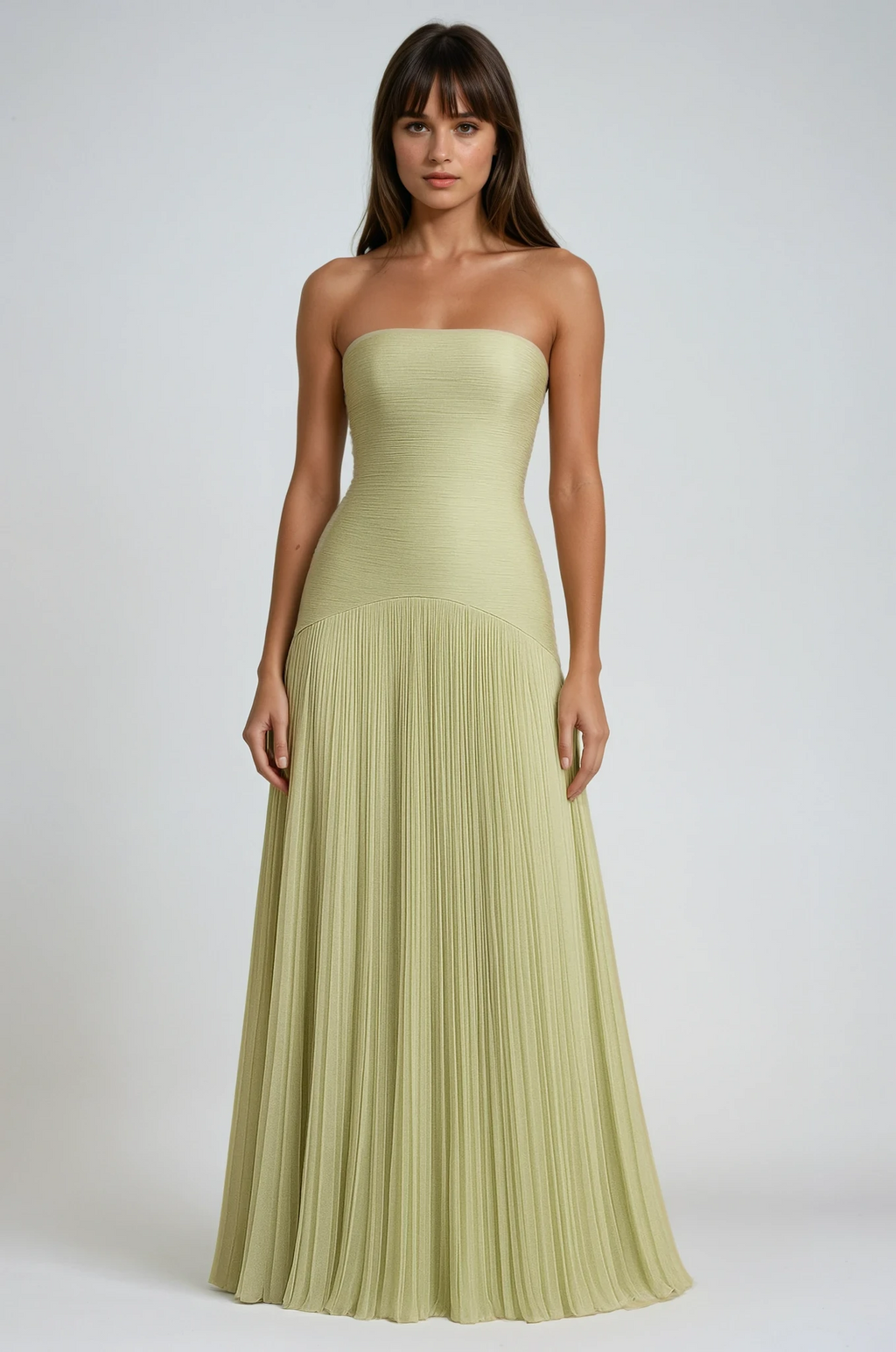 Lysandra Eve. – Strapless Pleated Long Dress