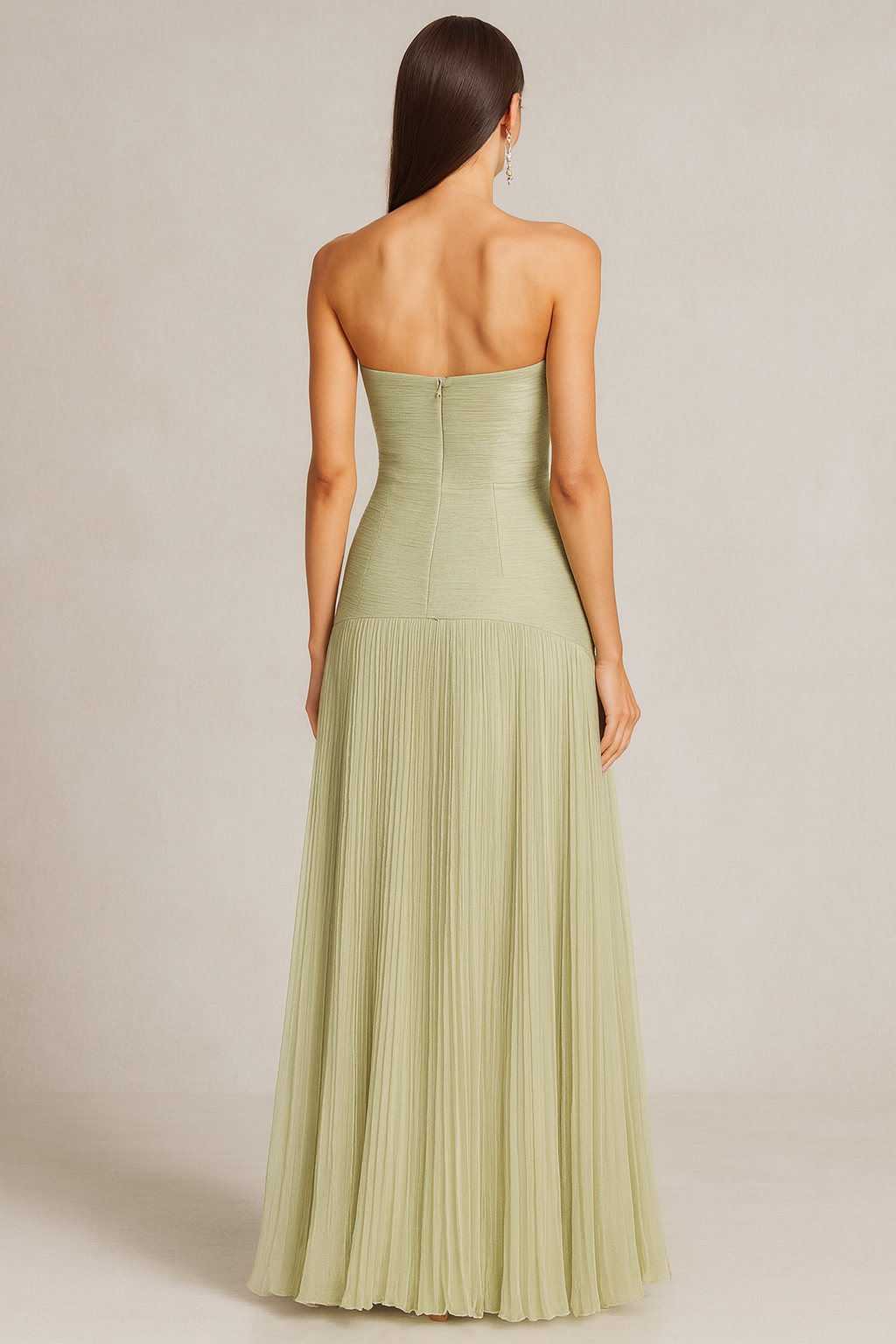 Lysandra Eve. – Strapless Pleated Long Dress