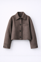 Riley | Autumn – Oversized Short Coat with Wool-Like Texture