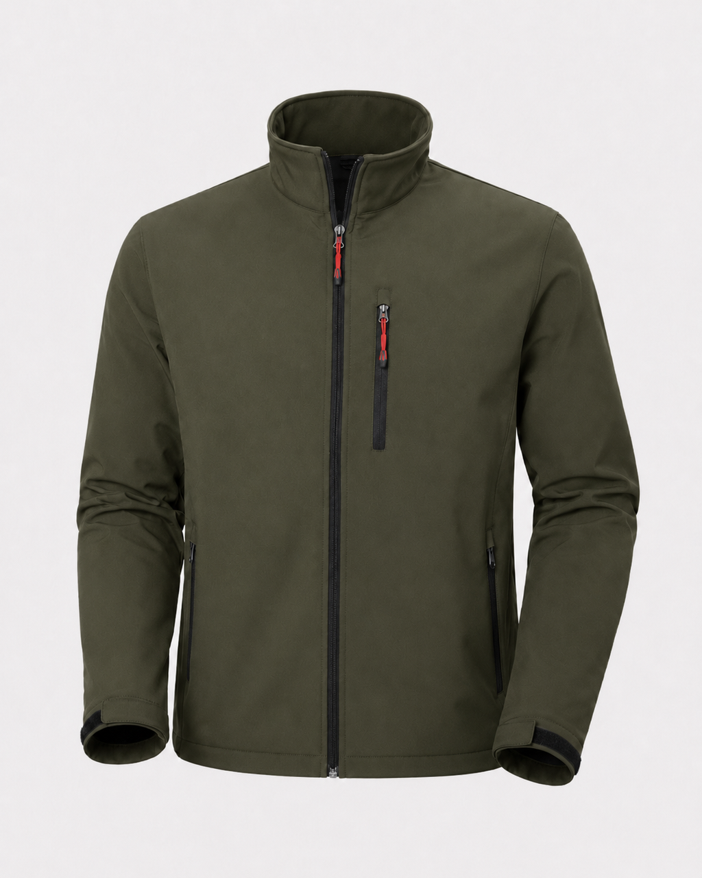 Men's Zip-Up Jacket with Water-Resistant Design and Collar