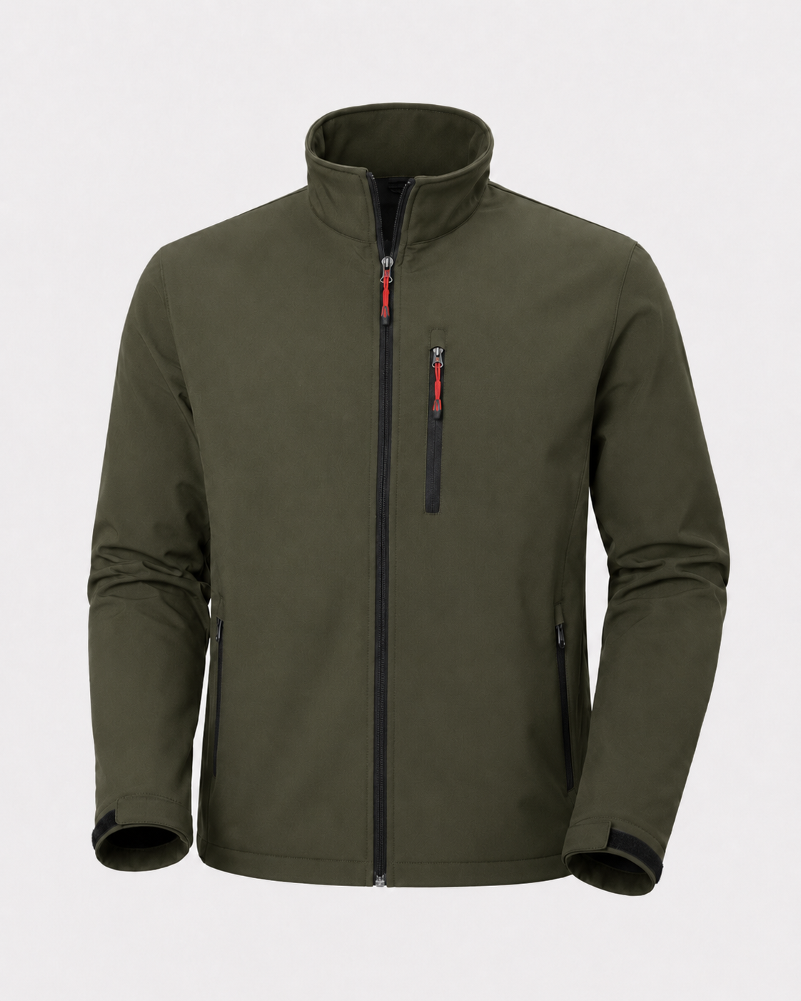 Men's Zip-Up Jacket with Water-Resistant Design and Collar