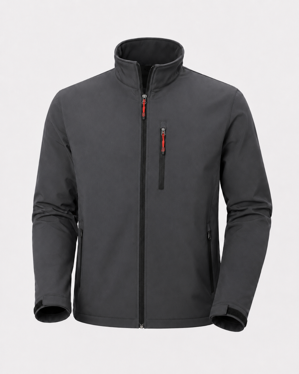 Men's Zip-Up Jacket with Water-Resistant Design and Collar