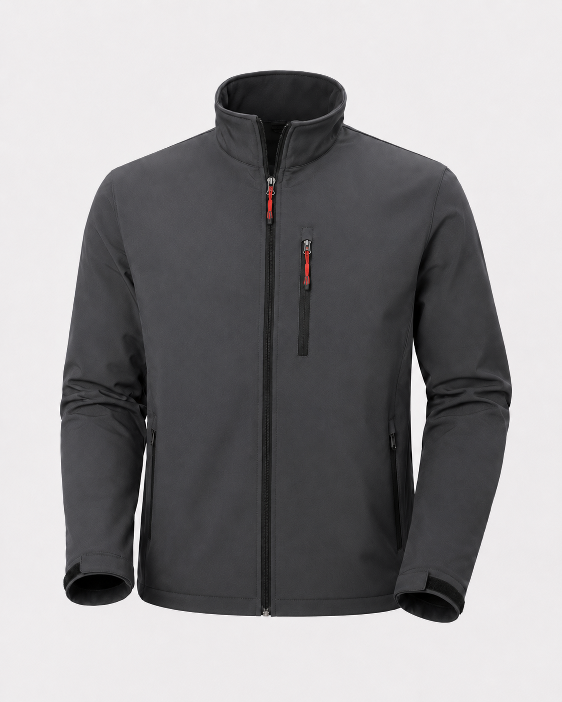 Men's Zip-Up Jacket with Water-Resistant Design and Collar
