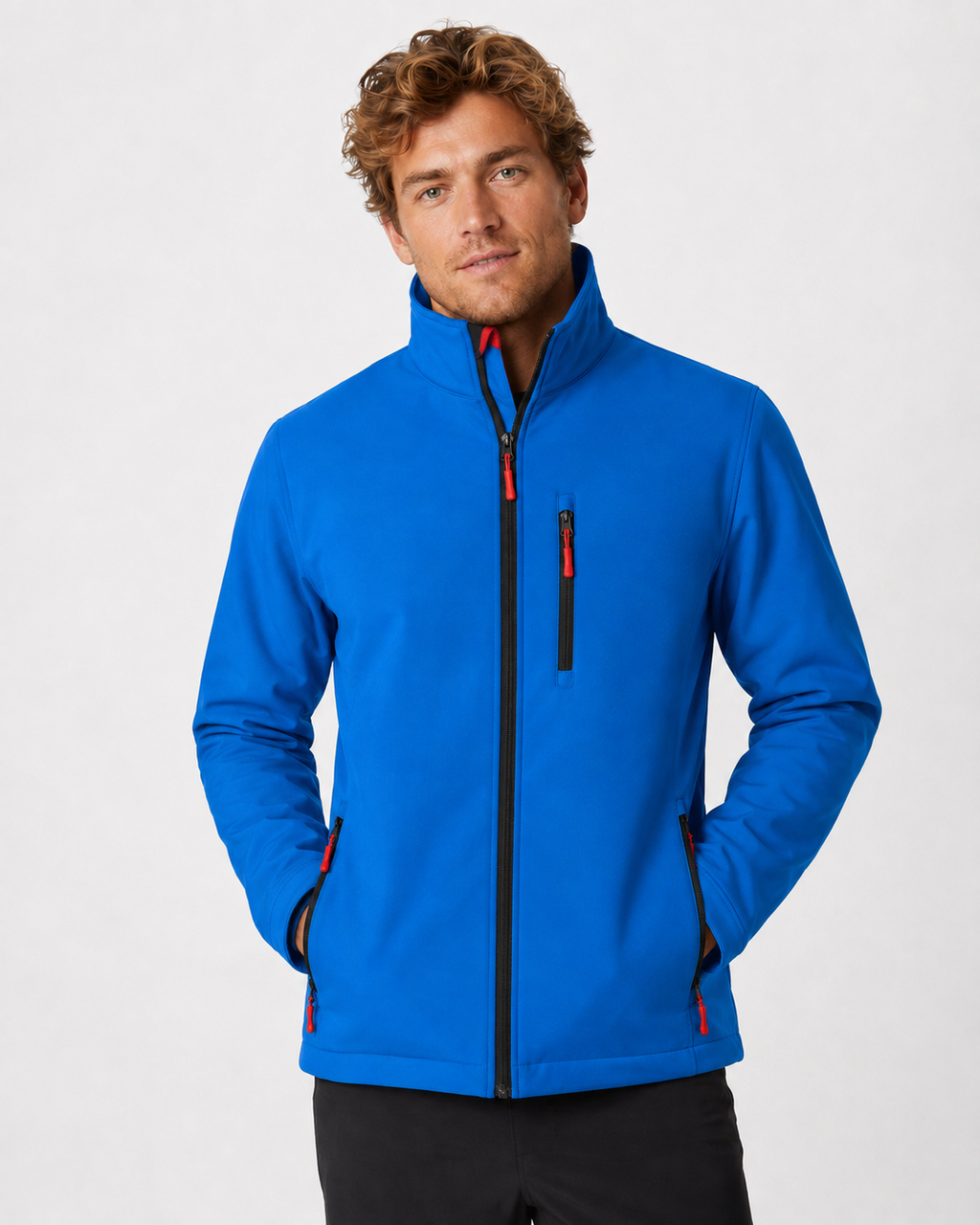Men's Zip-Up Jacket with Water-Resistant Design and Collar
