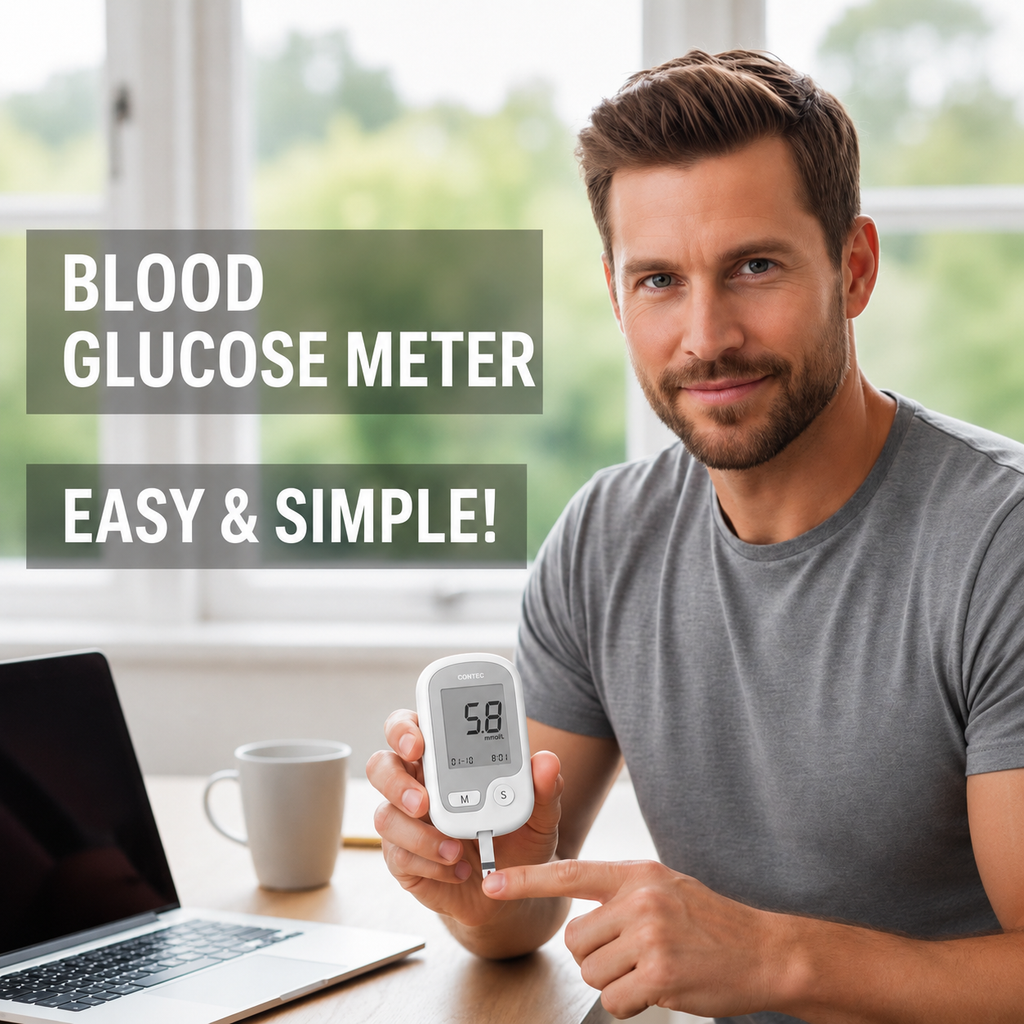 Non-Painful Glucometer Glucose Monitor Portable Fingertip Digital Display