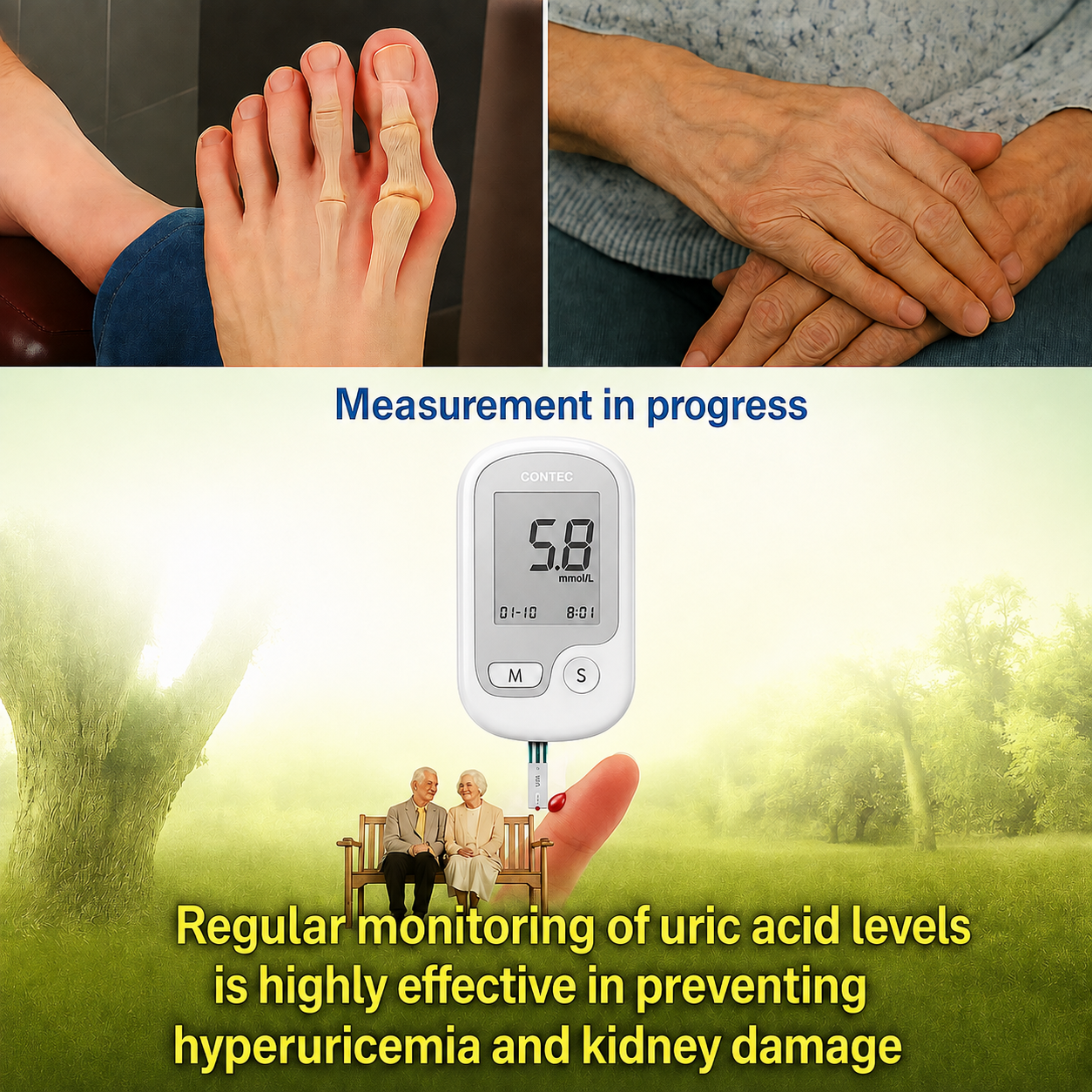 Non-Painful Glucometer Glucose Monitor Portable Fingertip Digital Display