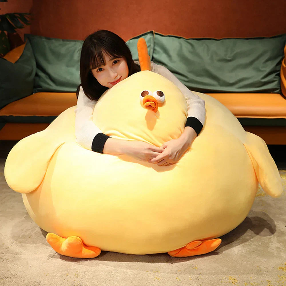 Large Plush Chicken Toy for Cuddling – Oversized Soft Stuffed Animal for Comfort, Play and Home Decor