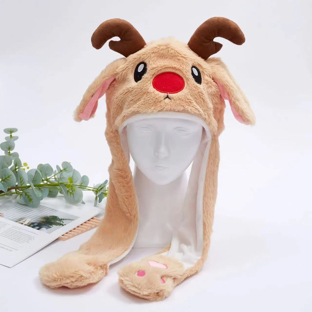 Interactive Bunny Ears Hat for Kids and Adults – Cute Plush Hat with Moving Ears for Play, Costumes and Gifts