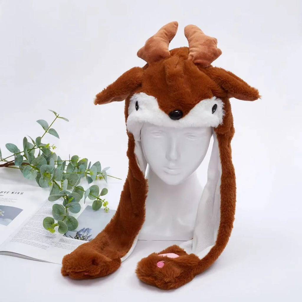 Interactive Bunny Ears Hat for Kids and Adults – Cute Plush Hat with Moving Ears for Play, Costumes and Gifts