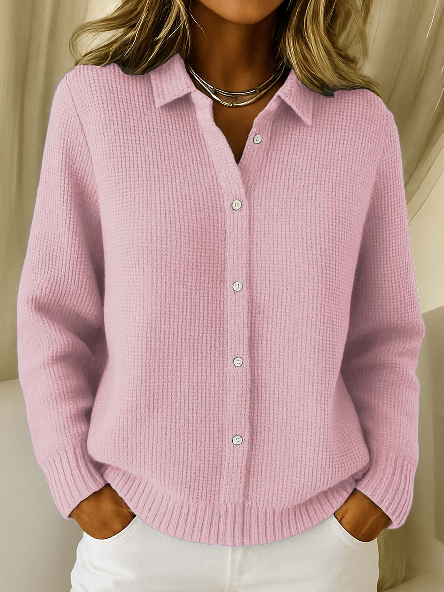 Timeless Elegance Classic Knitted Cardigan with Stylish Collar | Everyday Essential by Ellese & Co