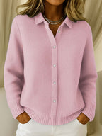 Timeless Elegance Classic Knitted Cardigan with Stylish Collar | Everyday Essential by Ellese & Co