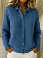 Timeless Elegance Classic Knitted Cardigan with Stylish Collar | Everyday Essential by Ellese & Co