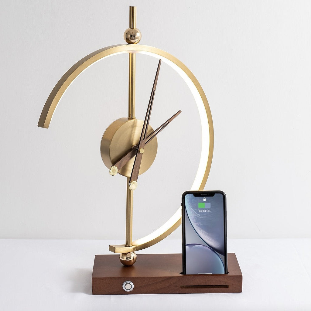 Rechargeable Table Lamp with Integrated Clock – Elegant Ambient Lighting for Bedroom, Living Room and Nightstand Use