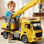 Construction Crane Truck Toy – Interactive Lights, Sounds & Movable Crane Arm