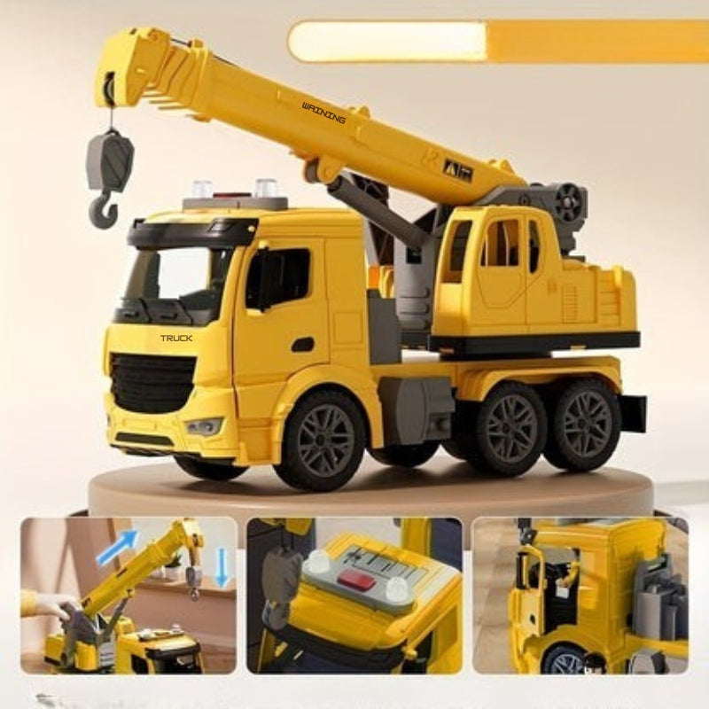 Construction Crane Truck Toy – Interactive Lights, Sounds & Movable Crane Arm