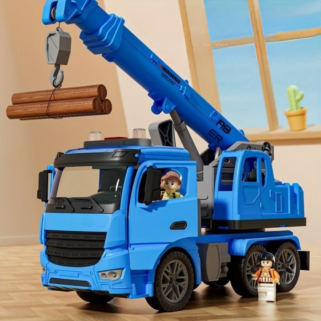 Construction Crane Truck Toy – Interactive Lights, Sounds & Movable Crane Arm