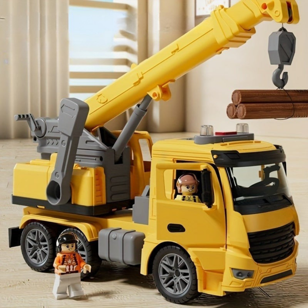 Construction Crane Truck Toy – Interactive Lights, Sounds & Movable Crane Arm