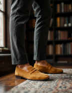 Classic Suede Penny Loafers with Timeless Elegance