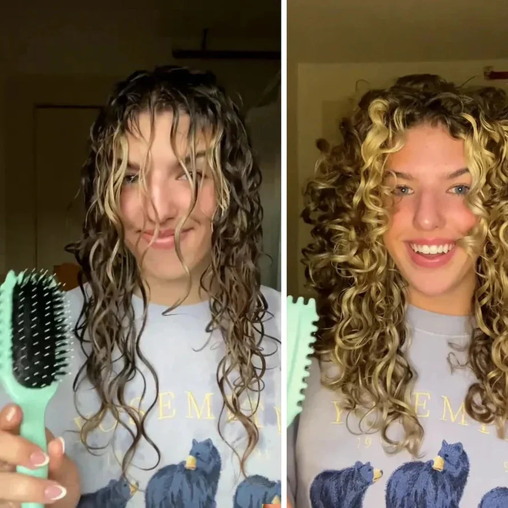 Detangling Brush for Curly Hair Care – Effortless Curl Definition Tool for Styling, Wet and Dry Hair
