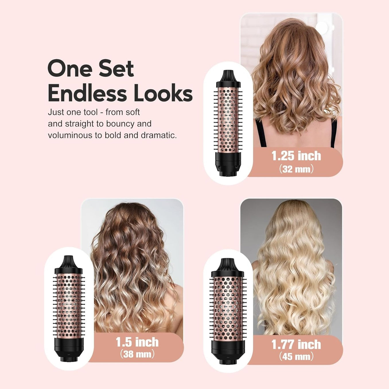 3-in-1 Ionic Curling Wand for Versatile Hair Styling – Multi-Function Curling Tool for Waves, Curls and Everyday Home Use