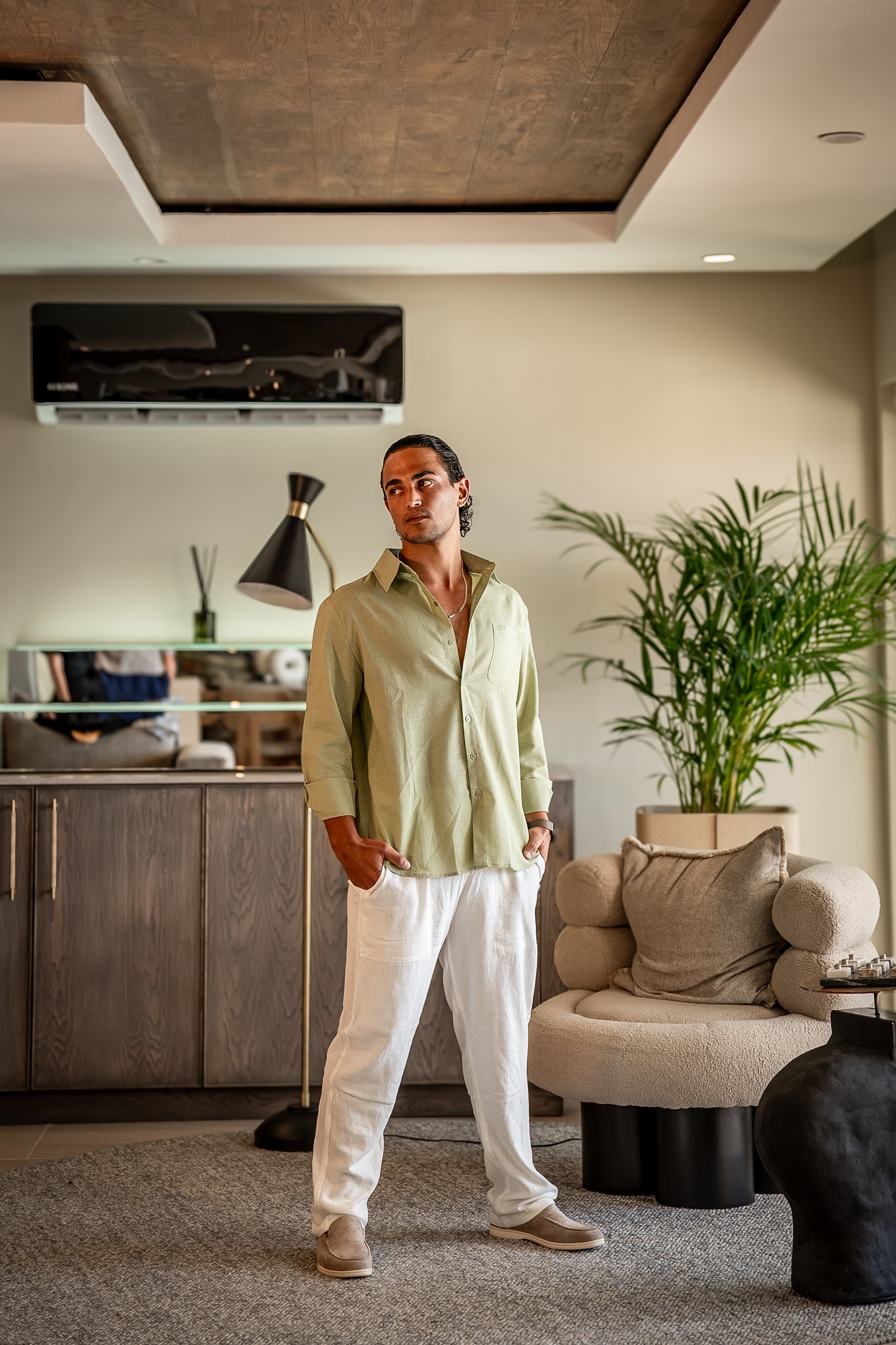 Classic Linen Long Sleeve Set - Old Money Style