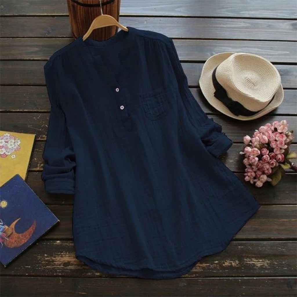 Women’s Linen-Style Tunic for Everyday Wear – Lightweight Long Top for Summer Outfits and Casual Looks