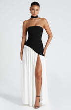 KAIA – Strapless Front-Slit Maxi Dress