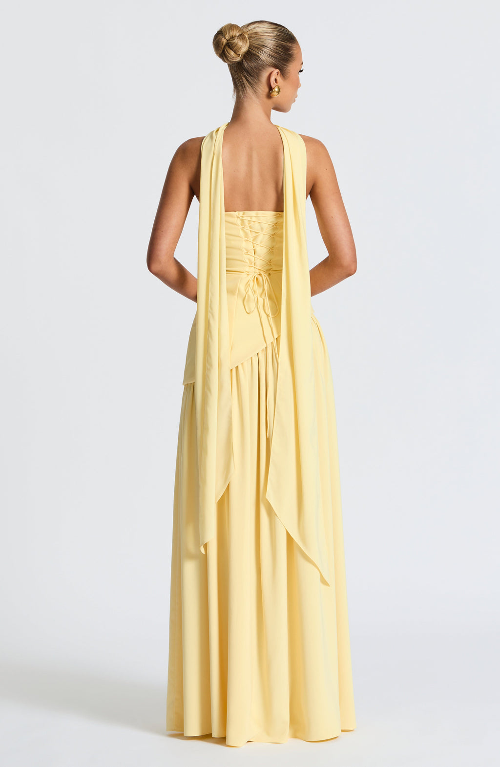KAIA – Strapless Front-Slit Maxi Dress