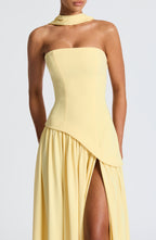 KAIA – Strapless Front-Slit Maxi Dress