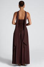 KAIA – Strapless Front-Slit Maxi Dress