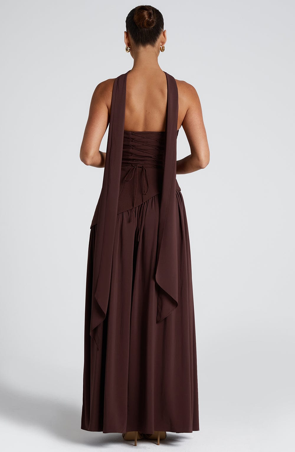 KAIA – Strapless Front-Slit Maxi Dress
