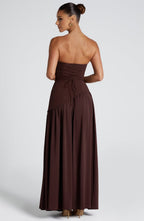 KAIA – Strapless Front-Slit Maxi Dress