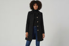 Elegant A-Line Women's Coat with Button Closure