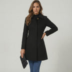 Elegant A-Line Women's Coat with Button Closure