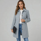 Elegant A-Line Women's Coat with Button Closure