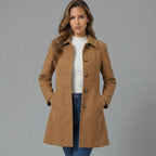 Elegant A-Line Women's Coat with Button Closure